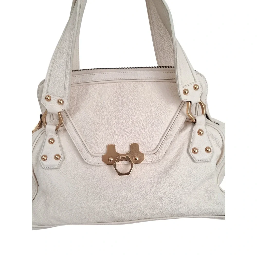 Rare Vintage Y2k Zac Poshen Pebbled Leather Zip Satchel Handbag 07 Italy Runaway